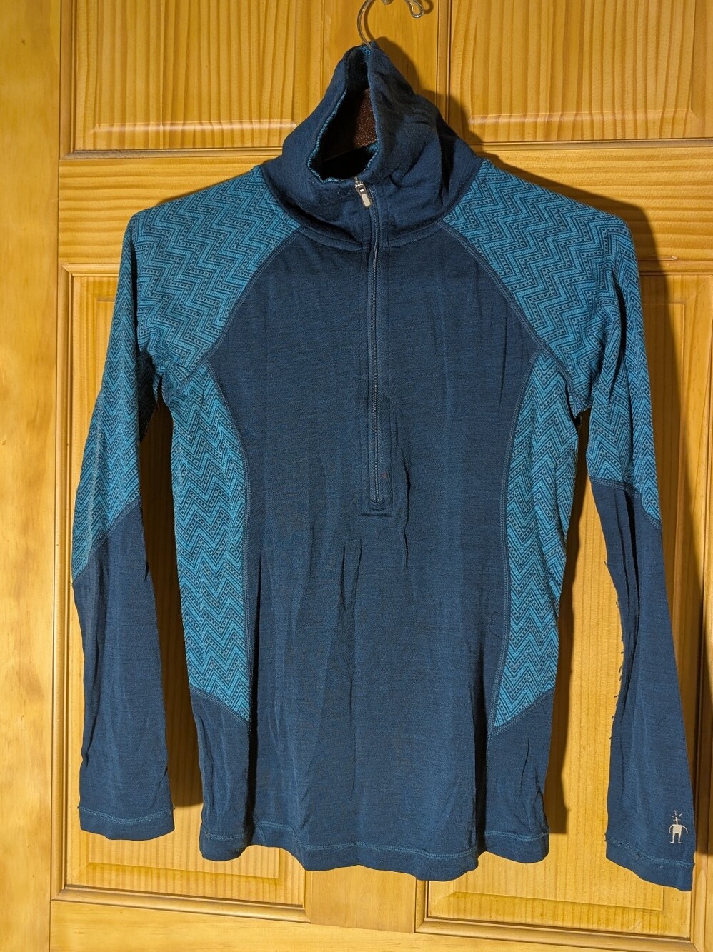 Women's Smartwool Teal and Navy Half-Zip Performance Sweater